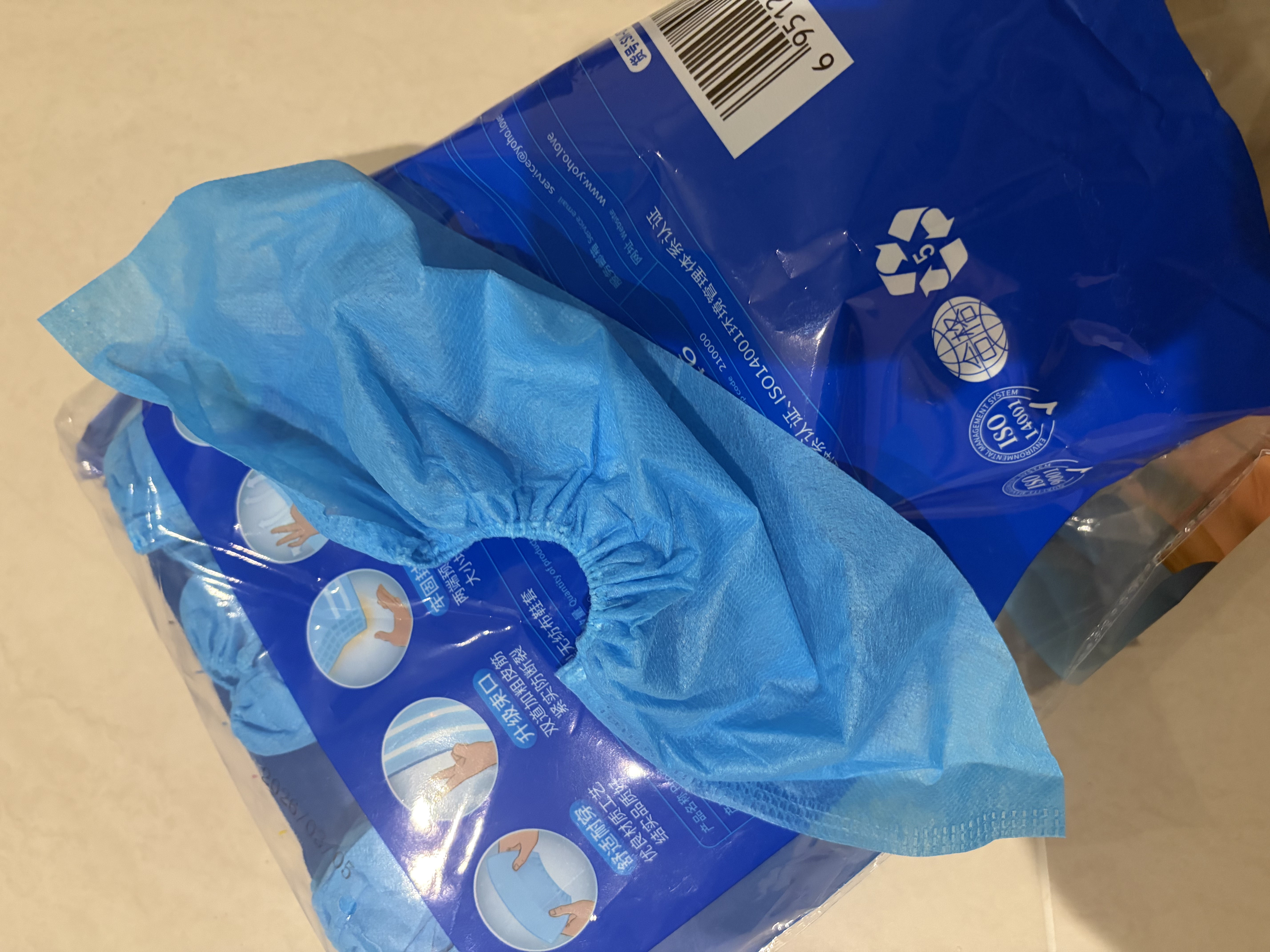 苏诺一次性鞋套无纺布100只机房家用防尘透气室内脚套加厚防滑 实拍图