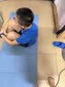 月迦可折叠瑜伽垫可睡觉小学生午睡垫专用加厚防潮垫便携儿童午休垫 宁静蓝【抗菌专利款】150x61cm 10mm(厚度) 实拍图