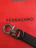 菲拉格慕（Ferragamo）腰带男士商务双面板扣皮带牛皮 3.5CM宽 送男友父亲节礼物礼盒装 黑棕荔枝纹/枪色扣679710-689134 实拍图