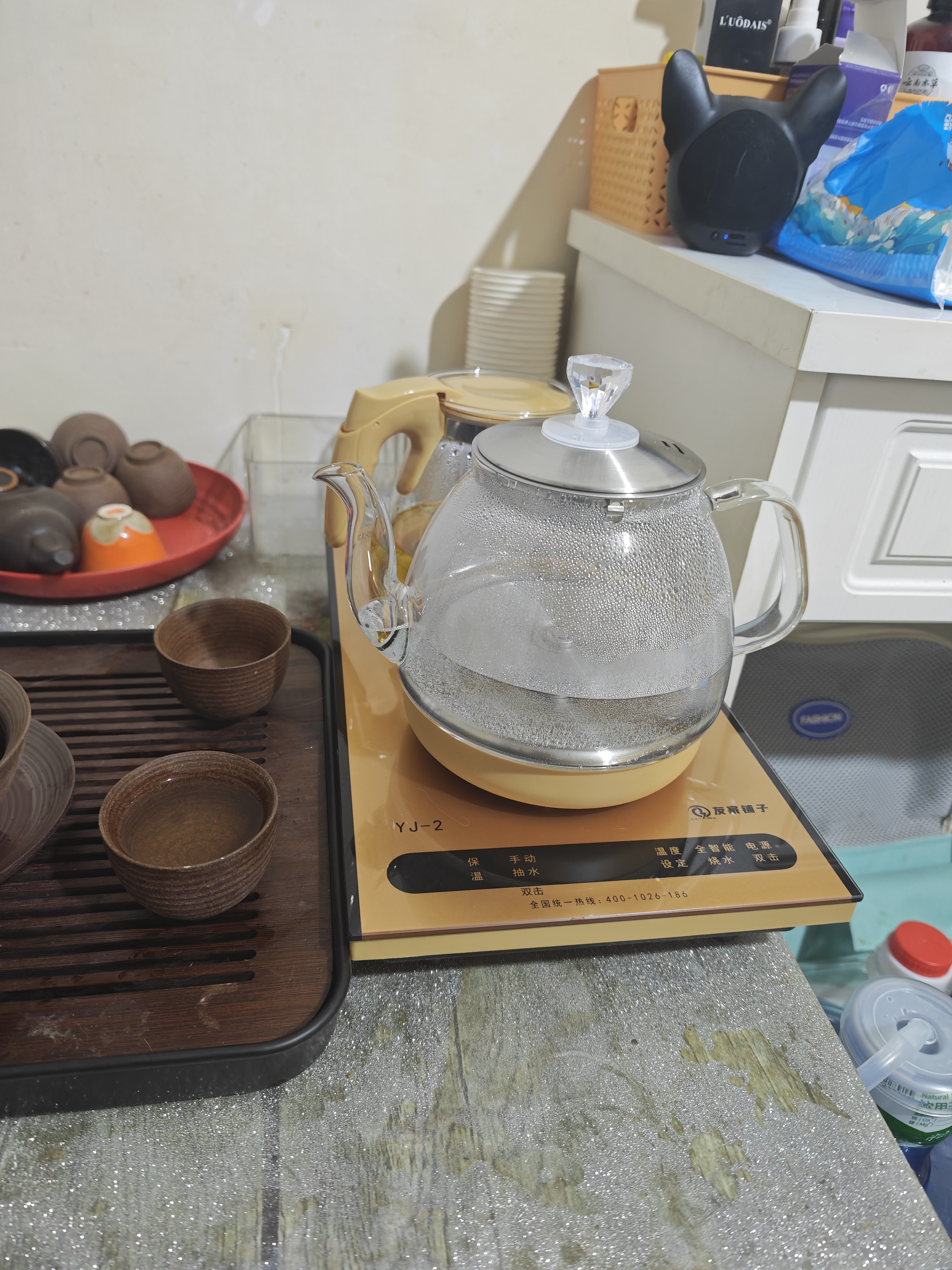 友家铺子（Biooner）全自动上水电热水壶烧水壶家用办公茶台一体机茶桌茶几嵌入式茶具套装 RY-A1金色保温1L 实拍图