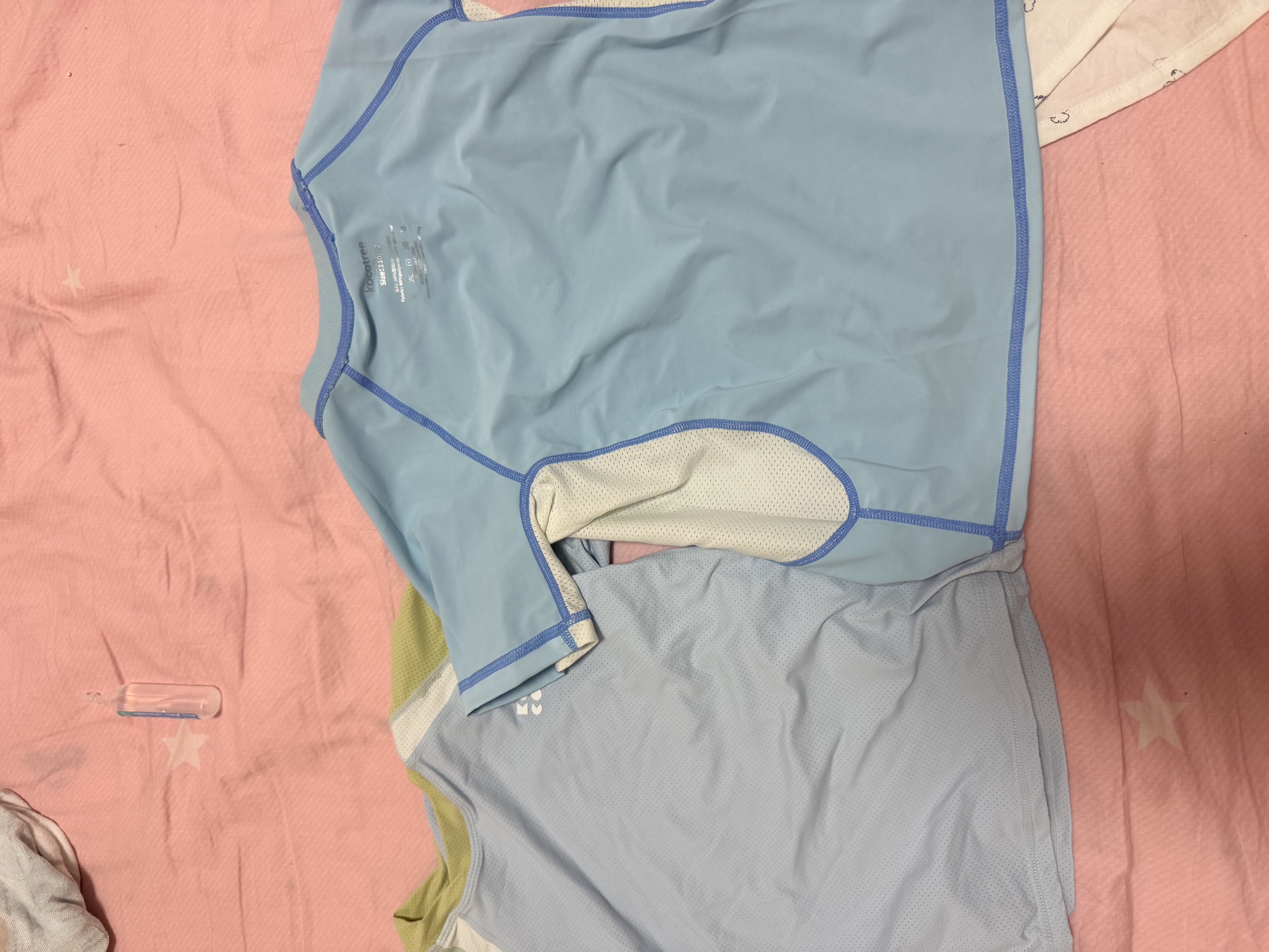 Kocotreekk树儿童速干衣吸湿排汗T恤户外运动训练服夏季撞色 冰河蓝 110  实拍图