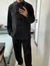 罗蒙新中式男装中国风男士长袖衬衫汉服外套男唐装茶服禅意古装上衣 黑色 【臻选面料】 M 【100斤-120斤】 晒单实拍图