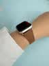 ROMISS适用于iwatch苹果手表表带apple watch S11/10/9/8/7表带意大利荔枝纹真皮腕带高级感轻奢手表链 琥珀棕（小蛮腰女款） (S) 40/41/42表盘通用-银色表扣 实拍图