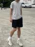 特步速干运动套装男2026夏季新款中考体育运动服冰丝短袖t恤衫短裤 珍珠白+正黑色（男） XL 实拍图