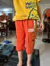 艾诺轮男童短裤外穿儿童初中生中大童男孩夏款工装洋气夏季短款夏装夏天薄款宽松休闲裤裤子休闲运动五分裤 桔红色 130码建议120厘米左右 实拍图