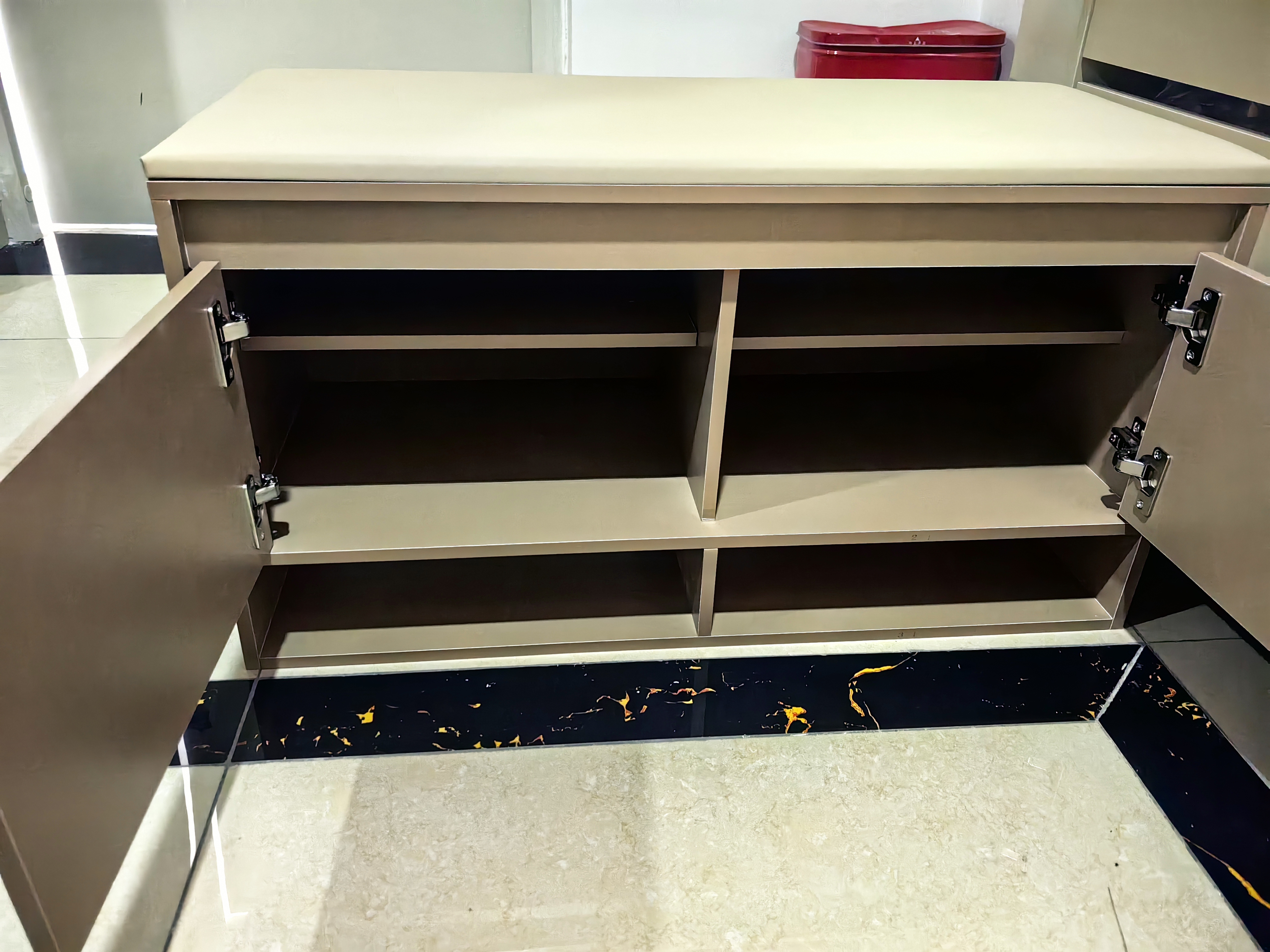 尋巧（SPERMEK）鞋柜换鞋凳入户门口感家用坐凳一体轻奢进门玄关鞋架穿鞋凳子可坐 【奶咖色80CM】可放45码 实拍图