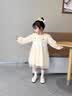 G.duck小黄鸭童装女童连衣裙春秋装2026新款儿童裙子洋气女孩宝宝公主裙 奶茶裙 90 建议1~2岁【 80-90cm】cm 实拍图