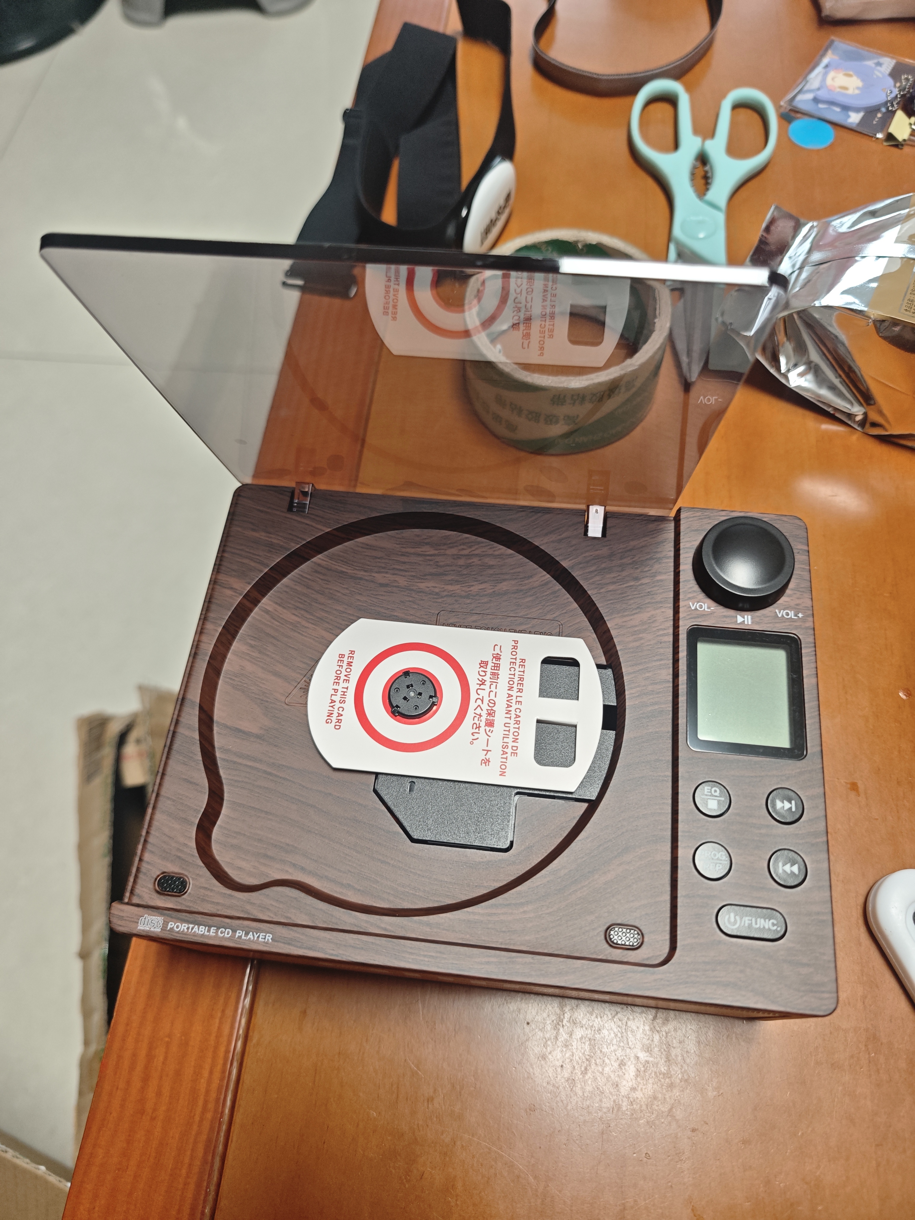 aiwa爱华BT-3100便携式CD播放机U盘蓝牙音响FM收音机复古文艺音乐播放器FM收音机唱片机 木纹 实拍图