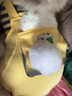 华元宠具（hoopet）猫咪衣服防掉毛蓝猫宠物布偶英短美短秋冬薄款冬季保暖可爱四脚衣 【薄绒款】俏皮猫咪背带裤黄色 M-（建议6-10斤） 实拍图