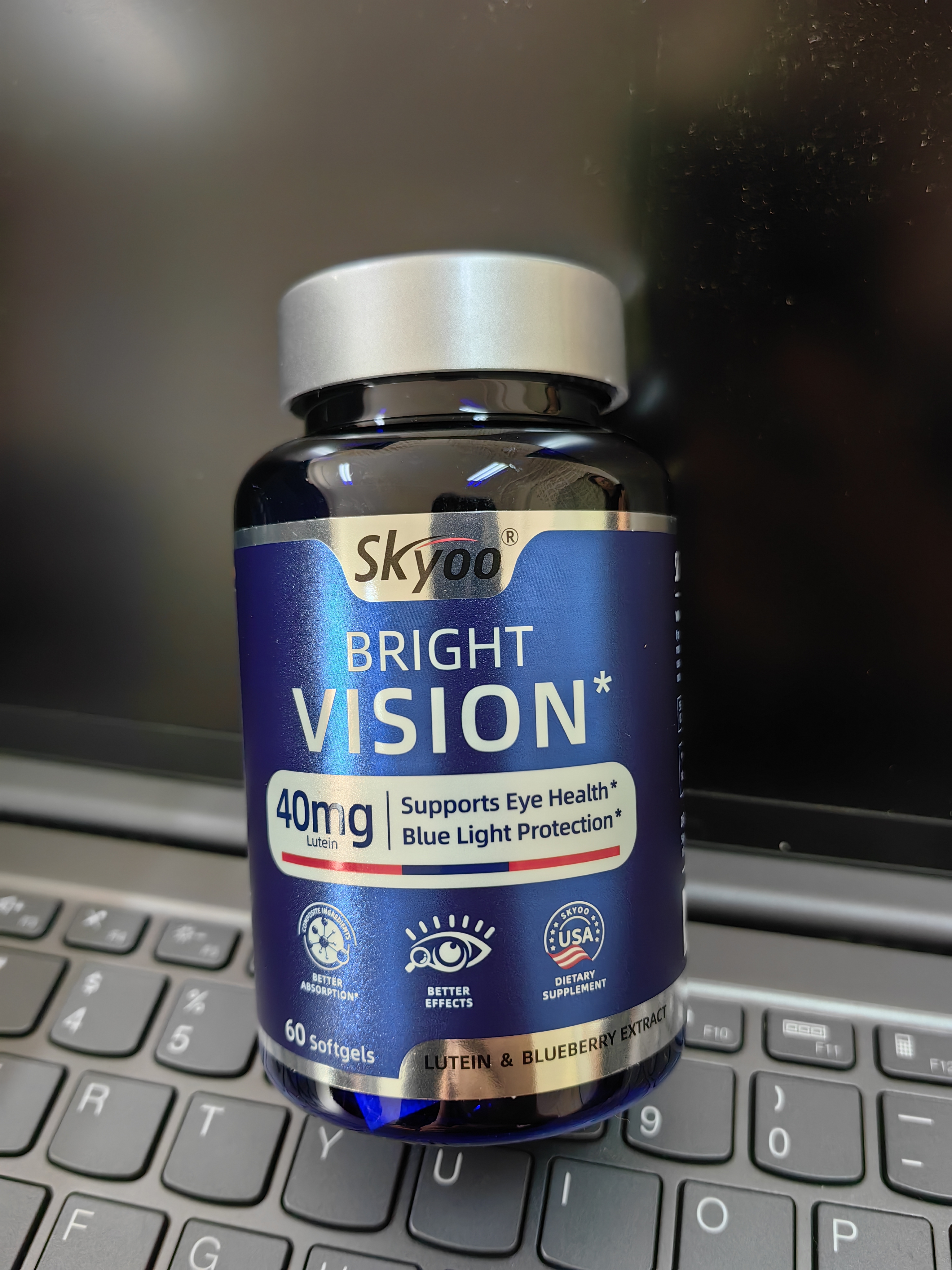Skyoo【五年销量第一】40mg叶黄素护眼成人中老年人视力模糊眼疲劳60粒 实拍图