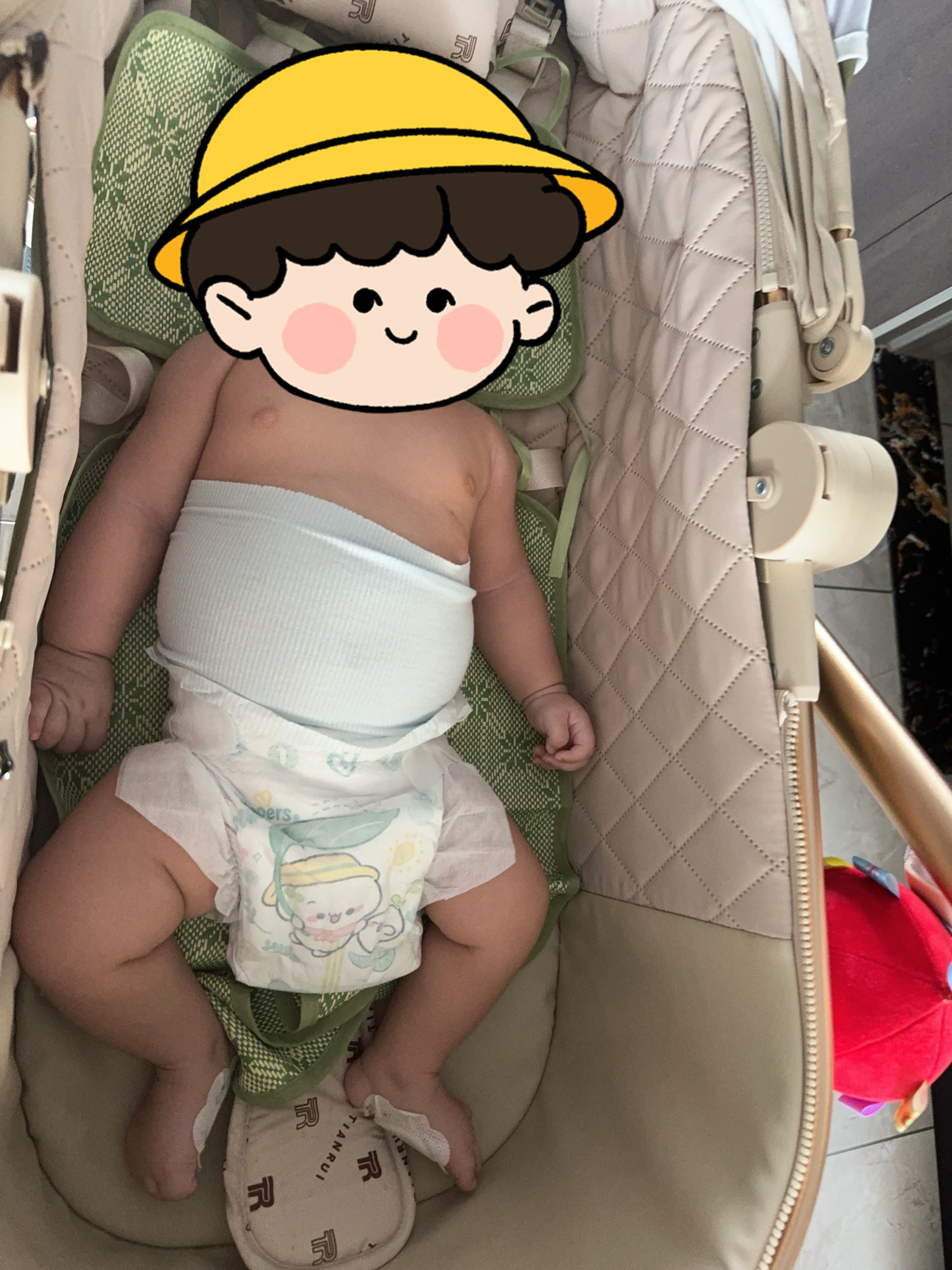 新生婴儿肚围护肚子防着凉夏季薄款初生0一6月宝宝半背一体式肚兜 不卷边不勒腹蓝黄白半背3条装 均码 0-1岁 实拍图