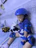 京东京造 儿童头盔护具套装轮滑溜冰滑板自行车骑行节日礼物7件套 蓝色 实拍图
