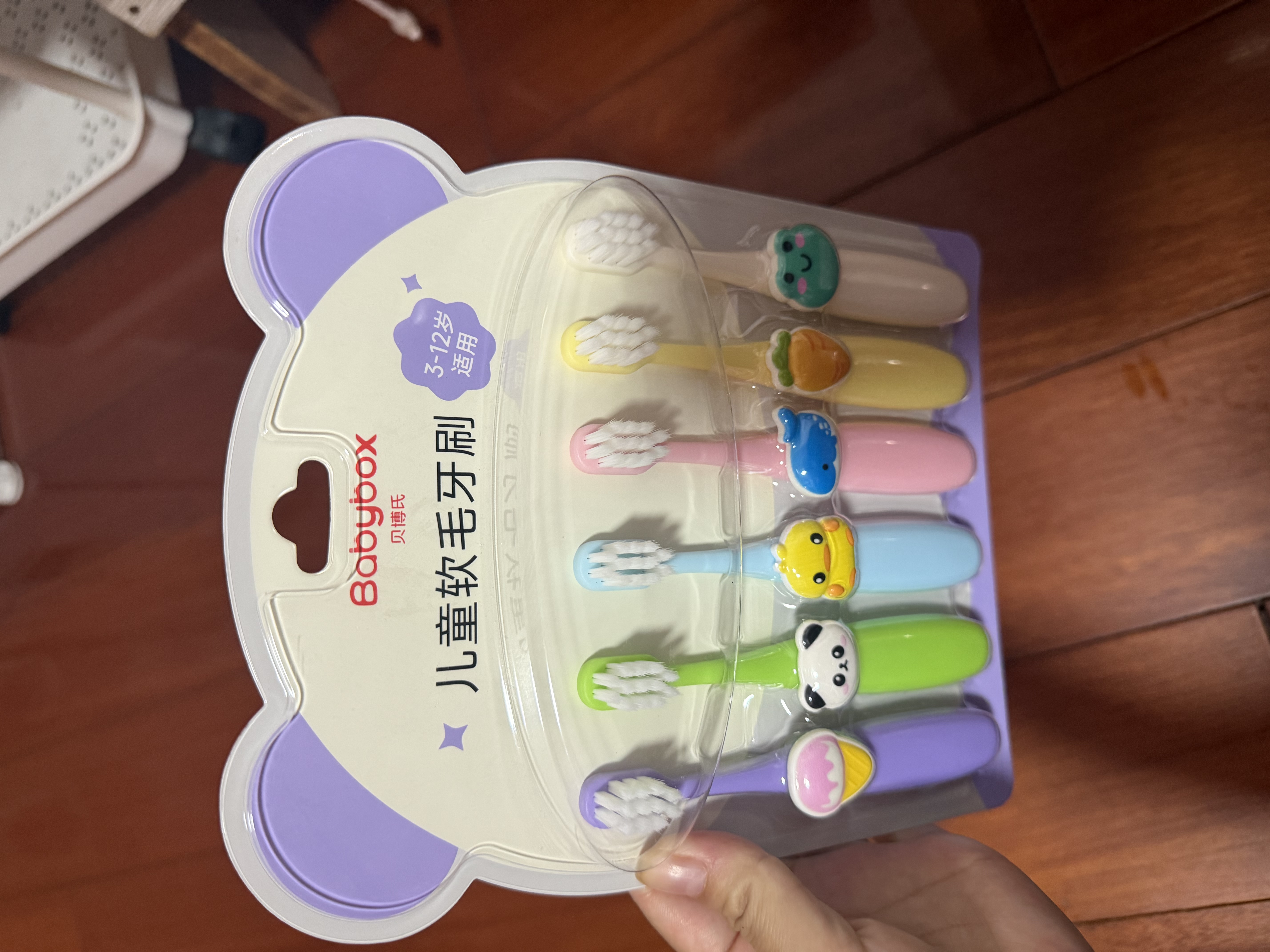 贝博氏babybox儿童牙刷3-6-12岁软毛口腔清洁宝宝训练牙刷卡通乐园6支装 实拍图