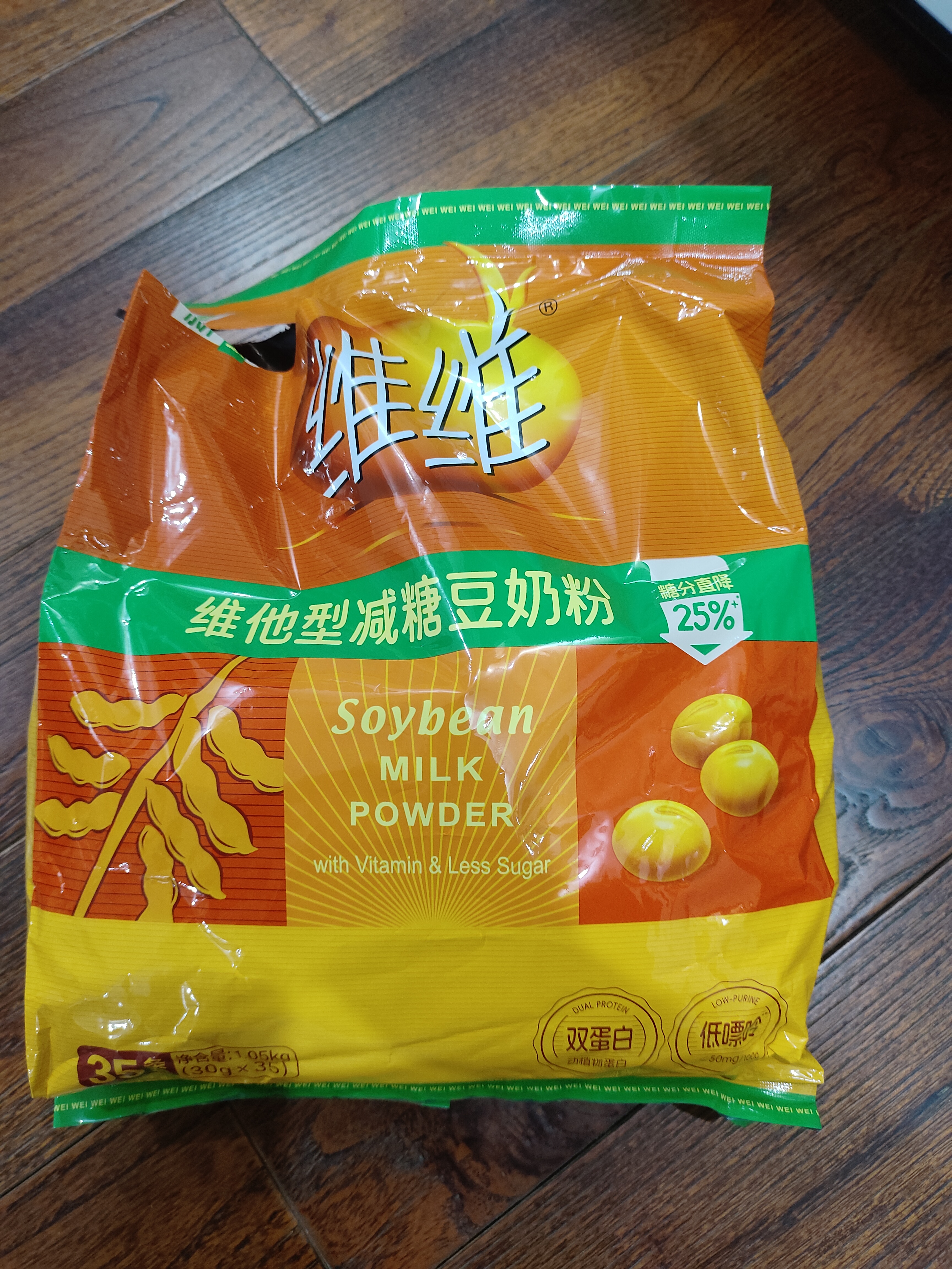 维维维他型减糖豆奶粉1050g低嘌呤营养早餐多重营养非转基因大豆 实拍图