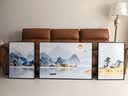 诗六艺家饰客厅装饰画北欧现代简约沙发背景墙挂画三联画大气轻奢壁画晶瓷画 背靠金山（铝合金外框） 晶瓷画左右50*70+中间100*70亮面 实拍图