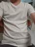 七匹狼t恤男短袖纯棉男士夏季半袖T恤运动休闲宽松v领全棉打底衣汗衫 V领2件(白色+白色) L (170) 推荐体重110-130斤 实拍图