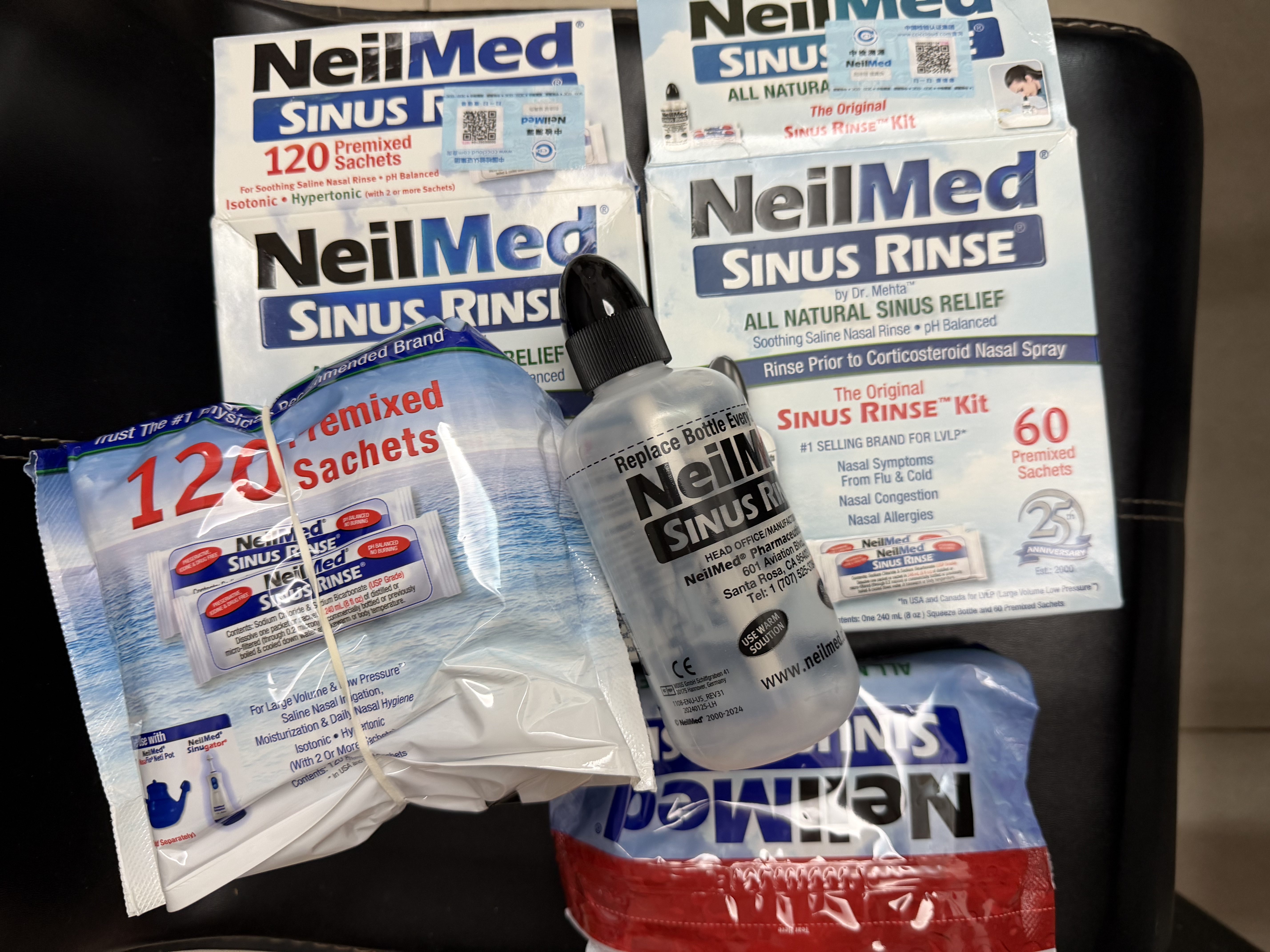 neilmed洗鼻器成人儿童鼻炎鼻腔冲洗器240ml生理盐水洗鼻壶+180包洗鼻盐 实拍图