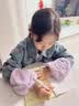库洛米宝宝袖套小月龄秋冬儿童羽绒服防水护袖防污耐脏婴幼儿套袖 紫色库米【长约17.5cm】 实拍图