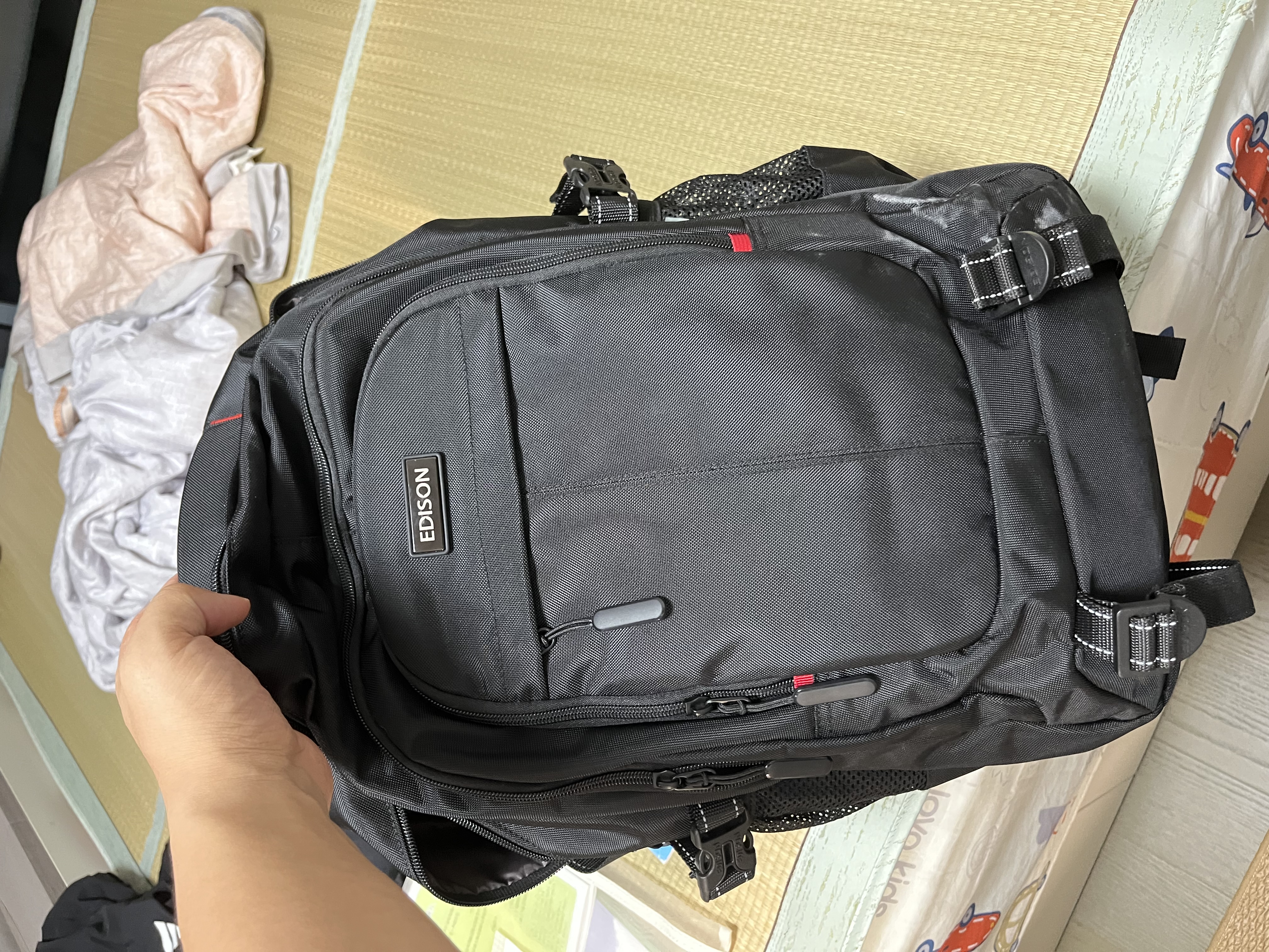 Edison爱迪生高中生书包初中学生护脊大容量反光双肩包旅行背包K050-1G 实拍图