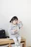 enhennbaby婴儿翻领针织外套春秋冬新款宝宝毛衣男女童开衫上衣 花灰色 90 晒单实拍图