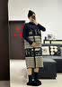衣百壹（yIBAIyI）孕妇装秋冬复古文艺加厚毛衣马甲裙半高领针织打底连衣裙两件套装 黑色马甲+黑色打底裙 XL 实拍图