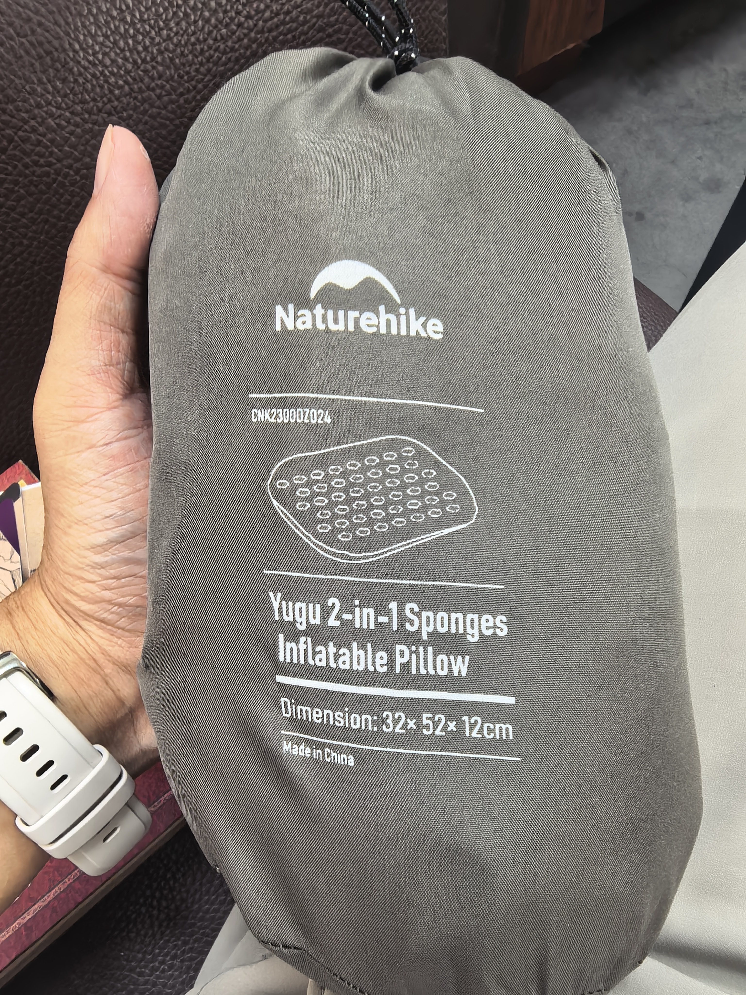 Naturehike挪客羽骨二合一海绵充气枕头户外露营旅行枕 香槟棕【大码】 实拍图