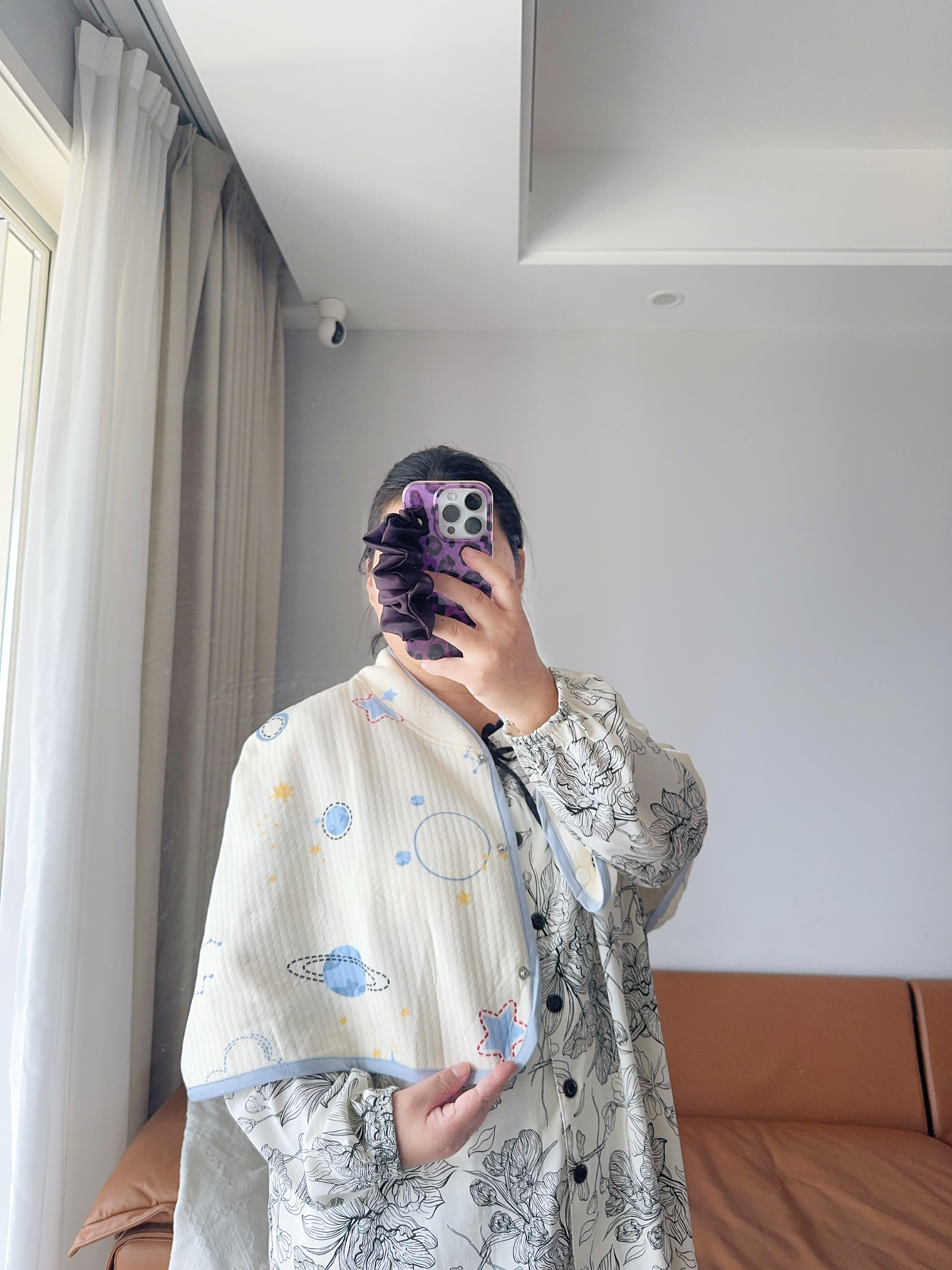 爱宝适月子护肩春秋加厚防着凉保暖披肩产妇坐月子喂奶神器星际几何M516 实拍图