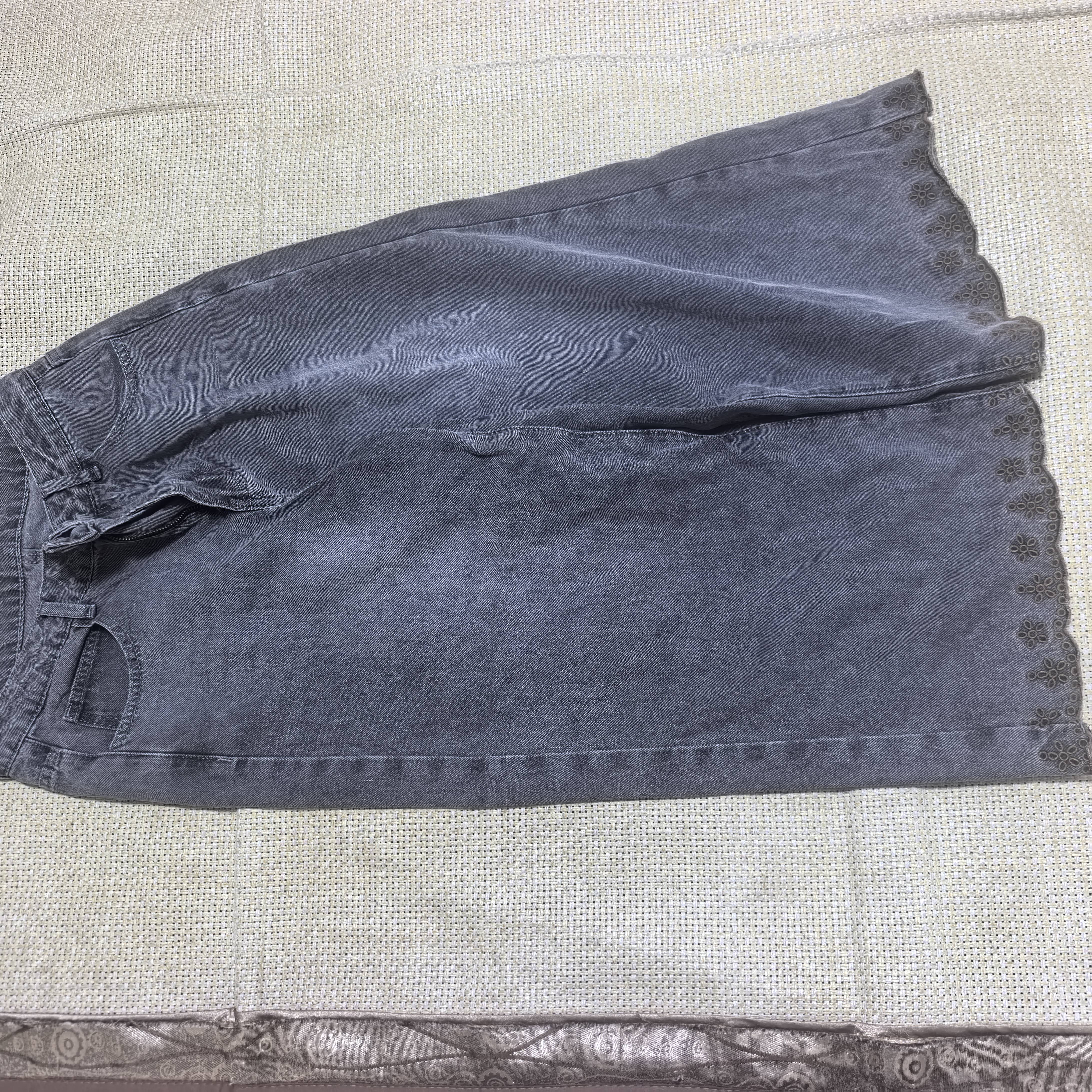 德玛纳【玫瑰刺绣】夏季九分裤云朵棉磨白直筒阔腿显瘦藏肉牛仔裤女高级 实拍图