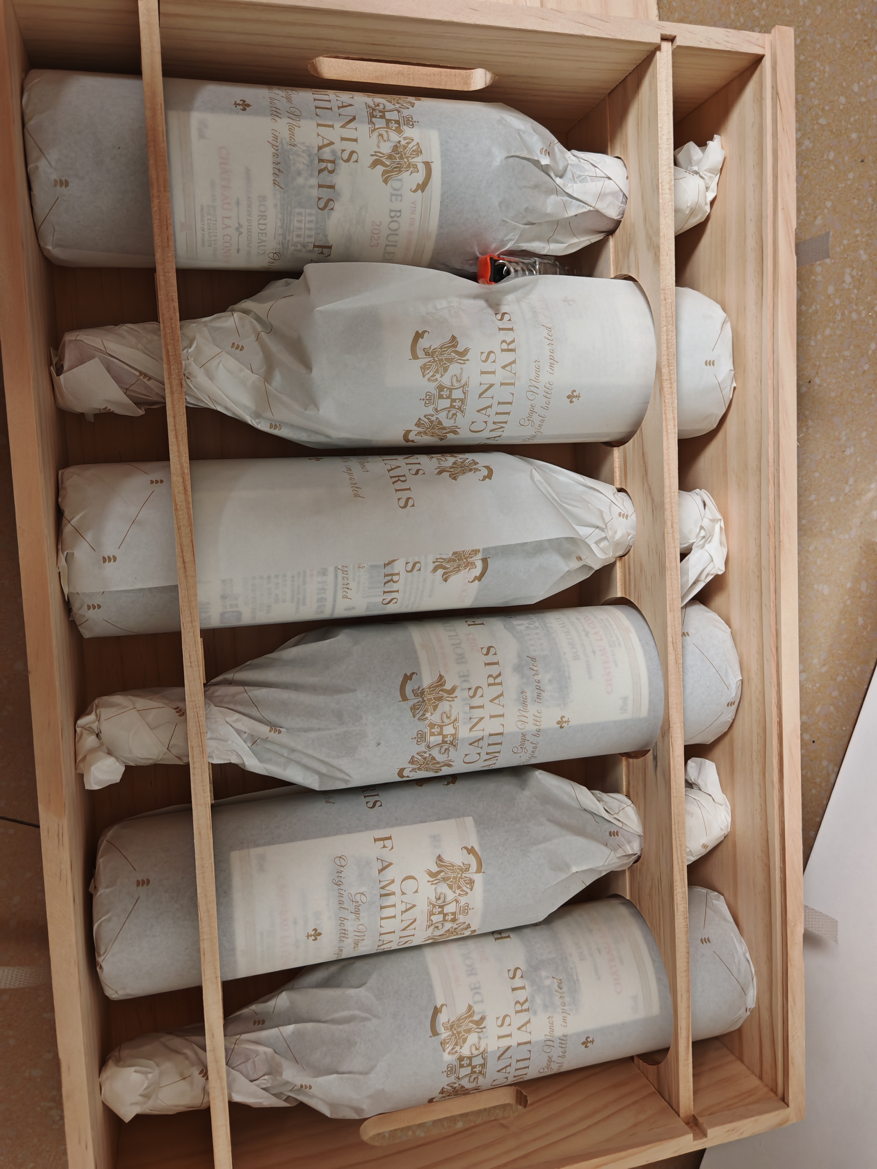 CANIS FAMILIARIS法国原瓶进口波尔多AOC红酒 王爵干红葡萄酒750ml*6支中秋木箱装 实拍图