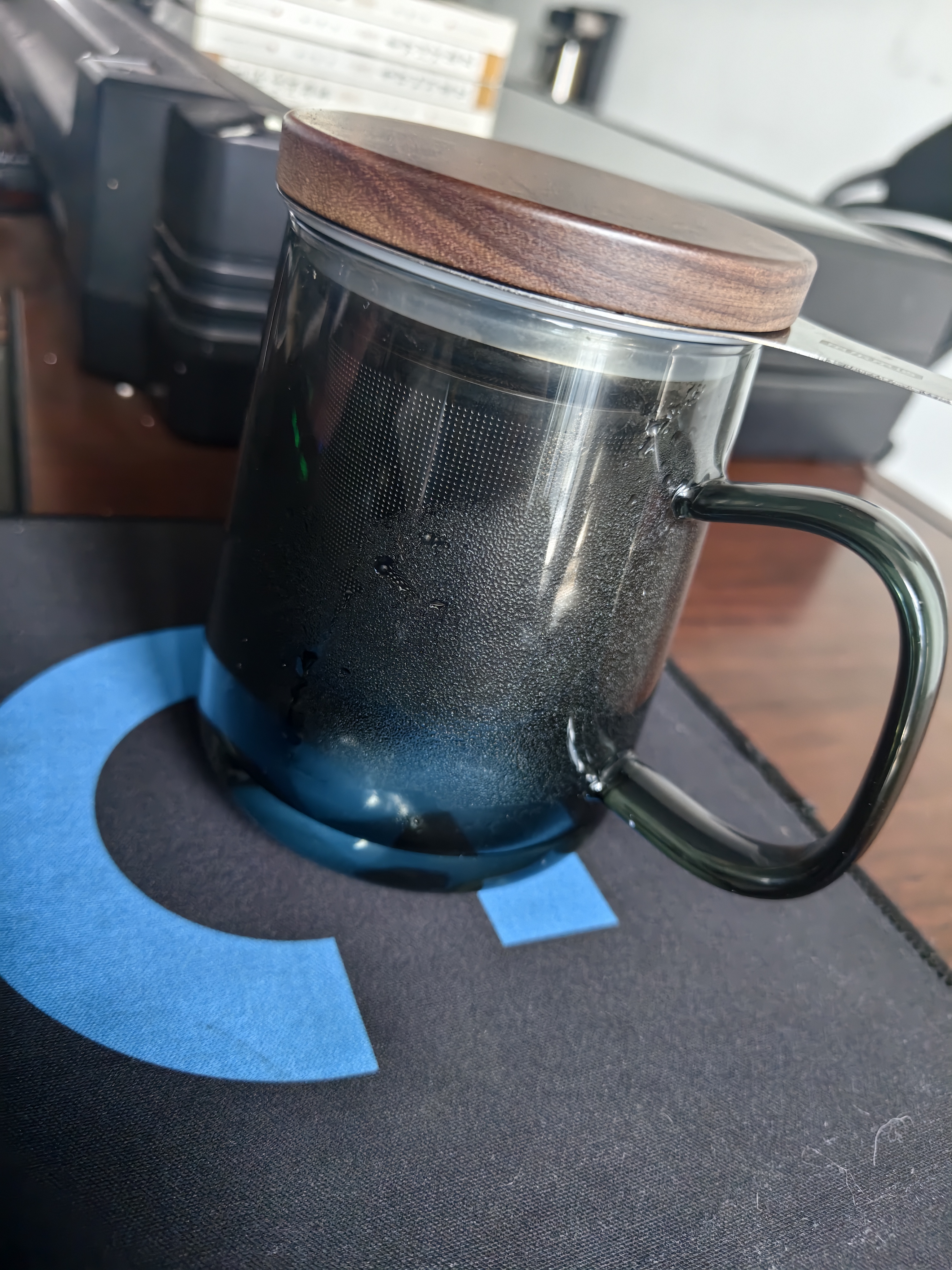 京东京造 远山泡茶杯 茶水分离高硼硅玻璃具礼物男士【不锈钢茶漏】 440ml 实拍图