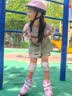 361°儿童轮滑鞋初学者中小学男童女童溜冰鞋闪光轮旱冰鞋套装 粉色M码 实拍图