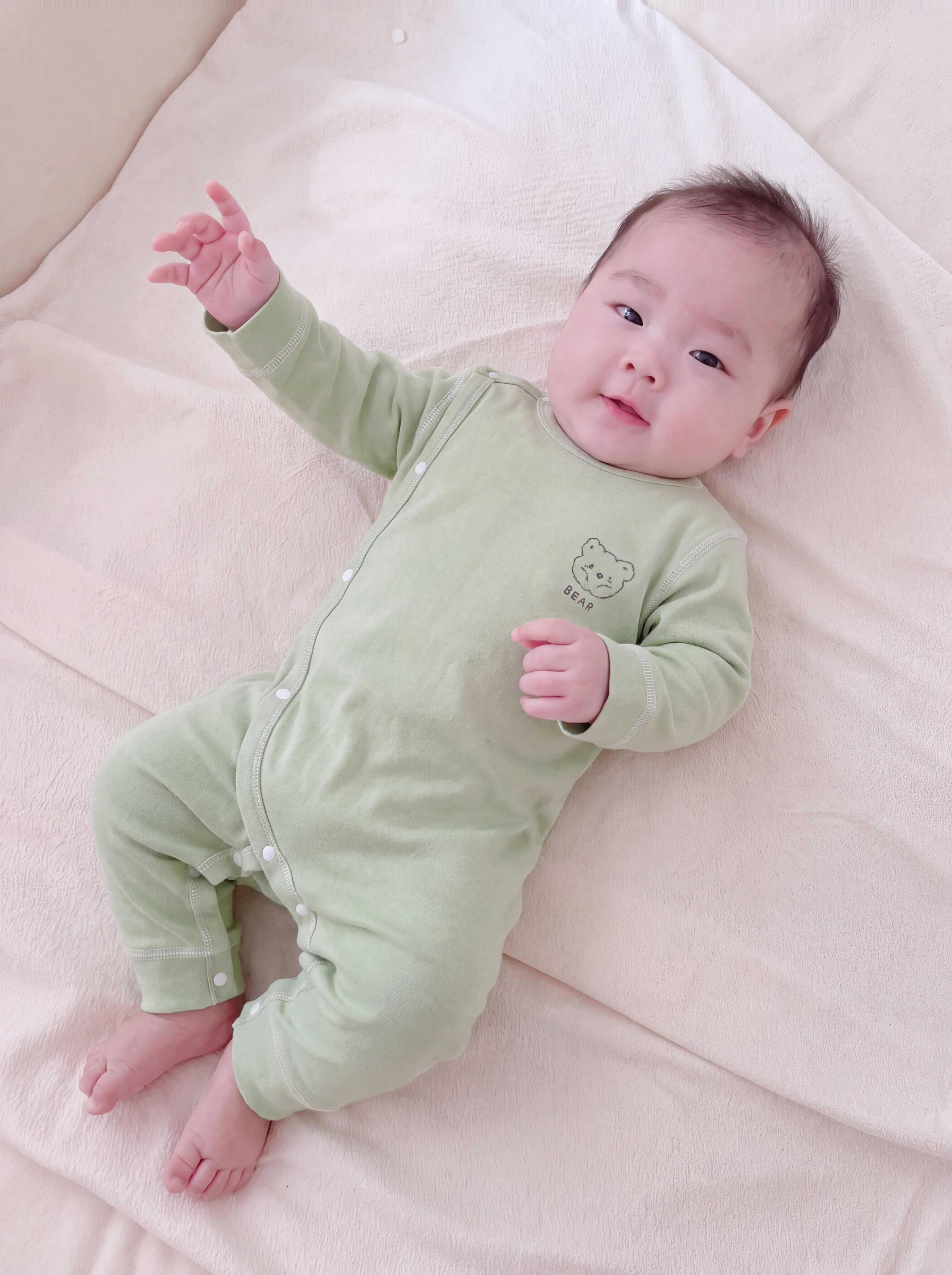 七乐豆婴儿秋衣春秋纯棉薄款连体衣服男女宝宝长袖秋季睡衣贴身打底秋装 奶绿(纯棉四季款) 80cm 实拍图