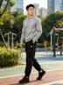 JEEP SPIRIT运动裤男春秋季束脚裤子男宽松休闲裤男户外舒适跑步长裤 黑色M 实拍图