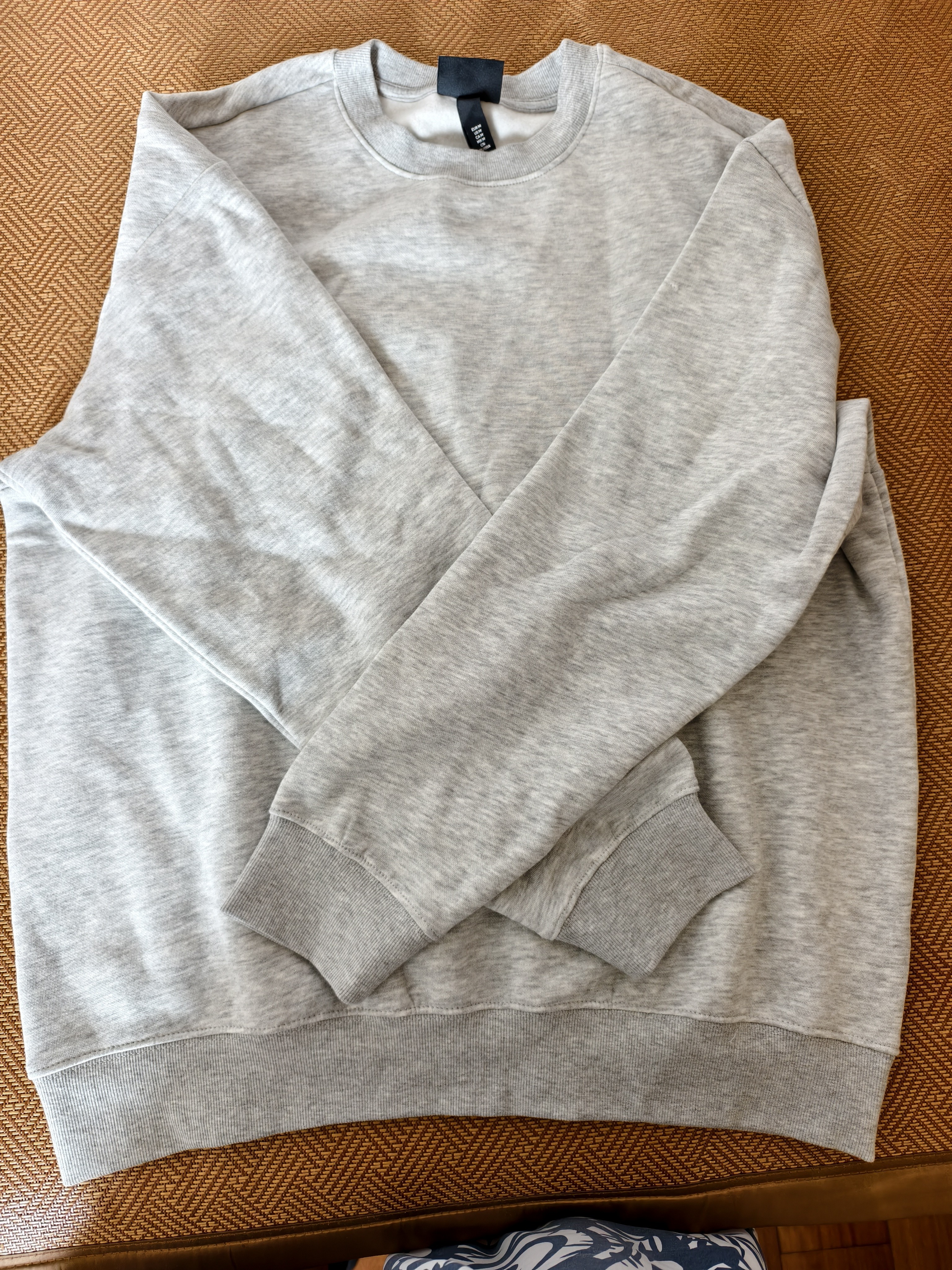 H&M男装女装卫衣春季落肩宽松加绒美式落肩袖情侣套头衫0970818 混浅灰色 002 M 175/100 实拍图