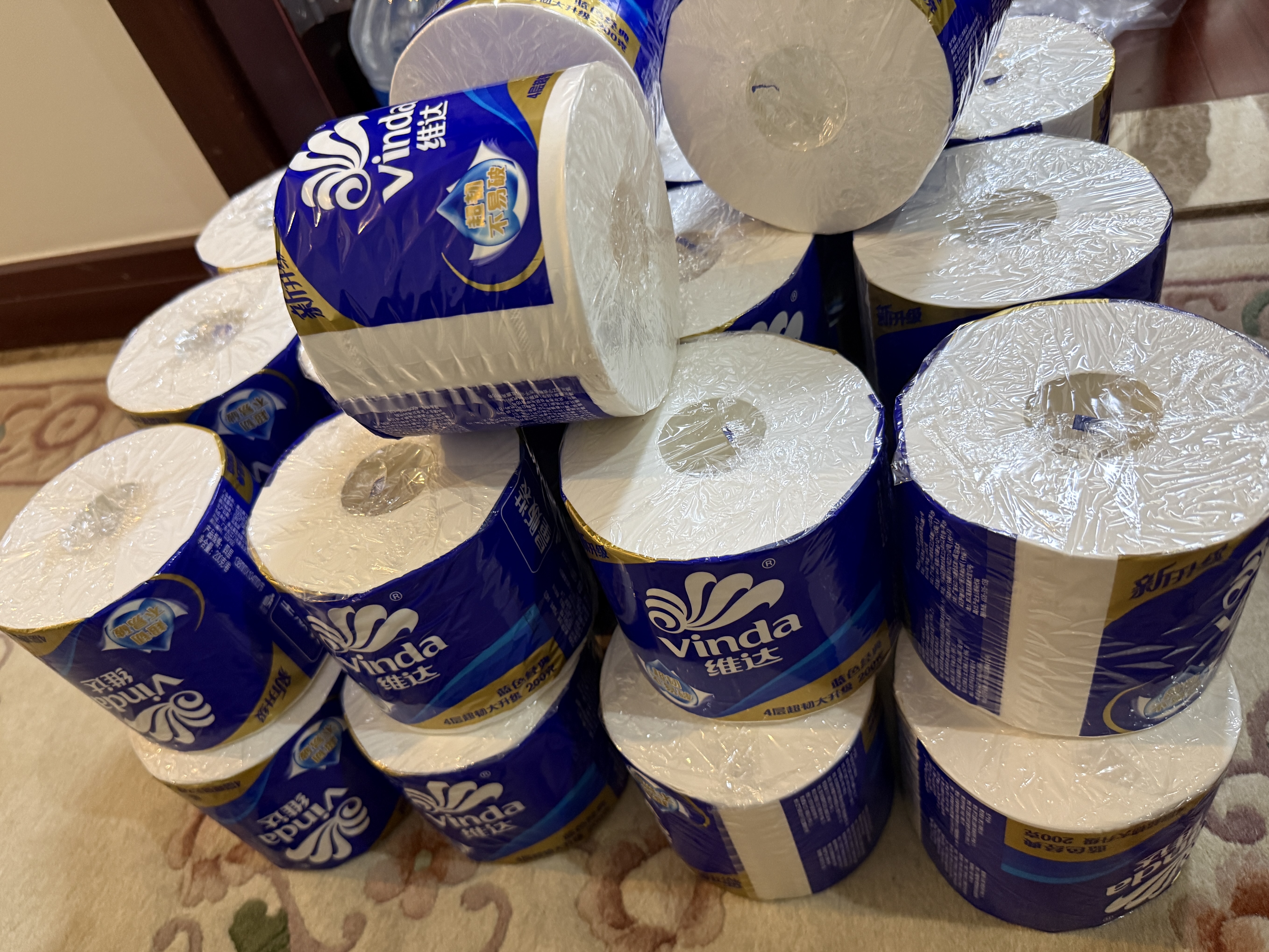 维达（Vinda）有芯卷纸 蓝色经典4层200克*27卷 高克重卫生纸 厕纸纸巾整箱 实拍图