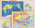 木丸子磁性中国地图世界地图二合一拼图儿童早教地理实木边框节日礼物 实拍图