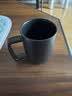 炊大皇马克杯陶瓷杯茶杯经典黑白泡茶杯咖啡杯早餐杯果汁水杯 黑色420ml 实拍图