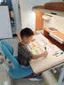 GMYD光明园迪儿童学习桌中小学生家用全实木可升降可调节写字桌H6组合 H6 120樱桃橡+A6-2卡其+冰海蓝椅套 实拍图