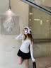 拉夏贝尔韩系蕾丝花边长袖T恤女春秋新款修身内搭温柔可外穿上衣 白色 S 实拍图