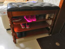 典可美式实木换鞋凳家用实木框架门口可坐多功能大容量收纳凳穿鞋凳 胡桃色+橄榄绿 真皮带翻盖 60CM*35CM*48CM 实拍图