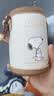 史努比（SNOOPY）儿童保温杯带吸管直饮男女小学生316不锈钢喝水杯子双盖壶500ml咖 实拍图