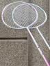 李宁（LI-NING）羽毛球拍全碳素小钢炮 柠檬兔荧光果粉AYPW045-50 5U6 已拉线 实拍图