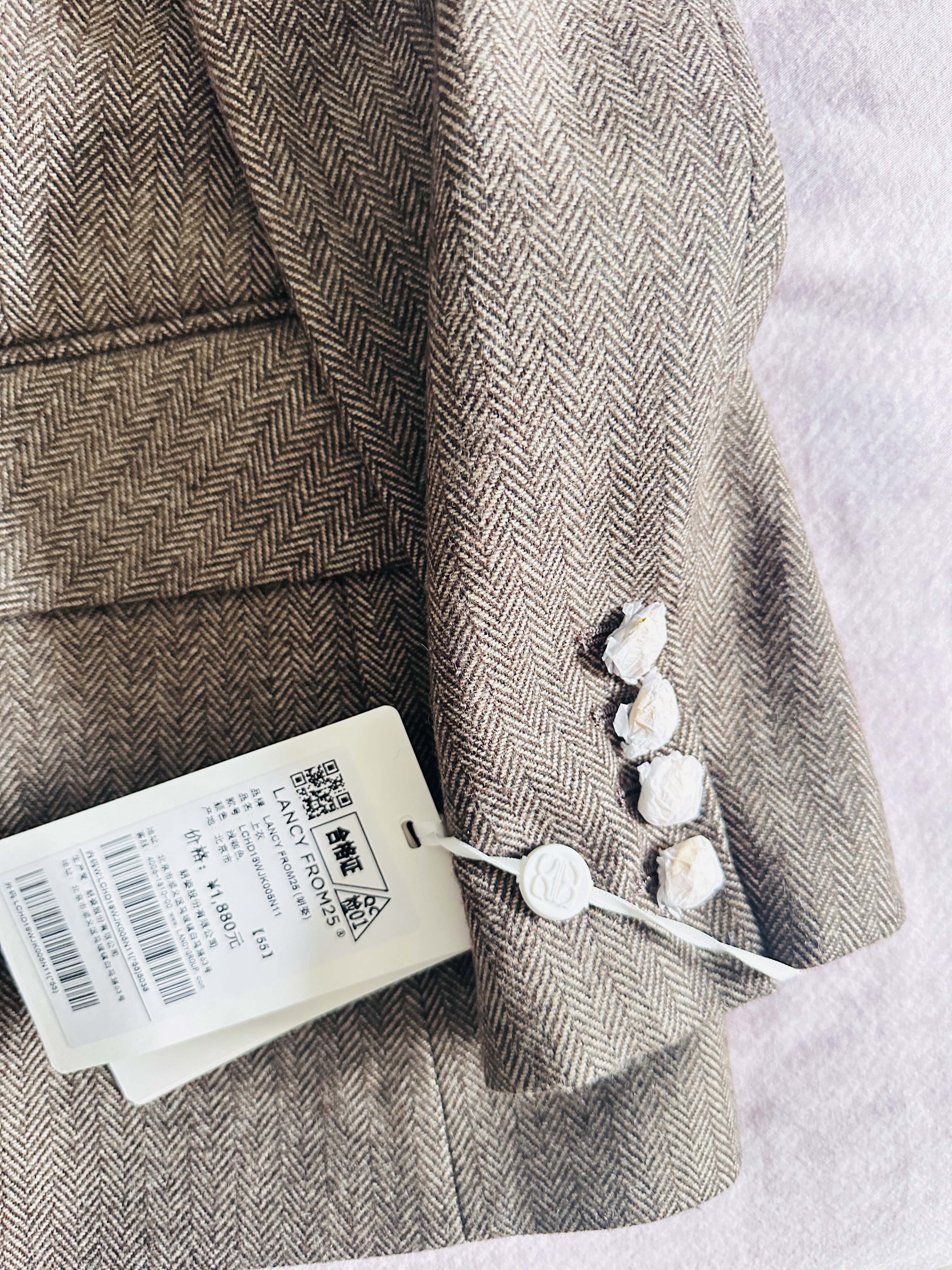 朗姿【高智系列】朗姿25羊毛平驳领通勤西服气质高级感西装女冬季新款 浅咖色2 M 晒单实拍图