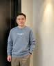 罗蒙卫衣男秋冬季圆领宽松长袖T恤打底衫外套男装YT01蓝色XL加绒可选 实拍图