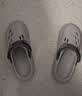 大嘴猴（paul frank）洞洞鞋男士沙滩鞋户外夏季拖鞋防滑居家踩屎感凉拖 灰  44-45 实拍图