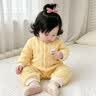 优奇婴儿衣服秋冬新生儿连体衣贴身保暖加厚夹棉爬服冬季宝宝可爱衣服 【加厚保暖】黄色 59cm 实拍图