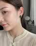 唐后（TH）福禄生花天然和田碧玉葫芦耳钉银鎏金竹叶旗袍耳饰礼物女 实拍图
