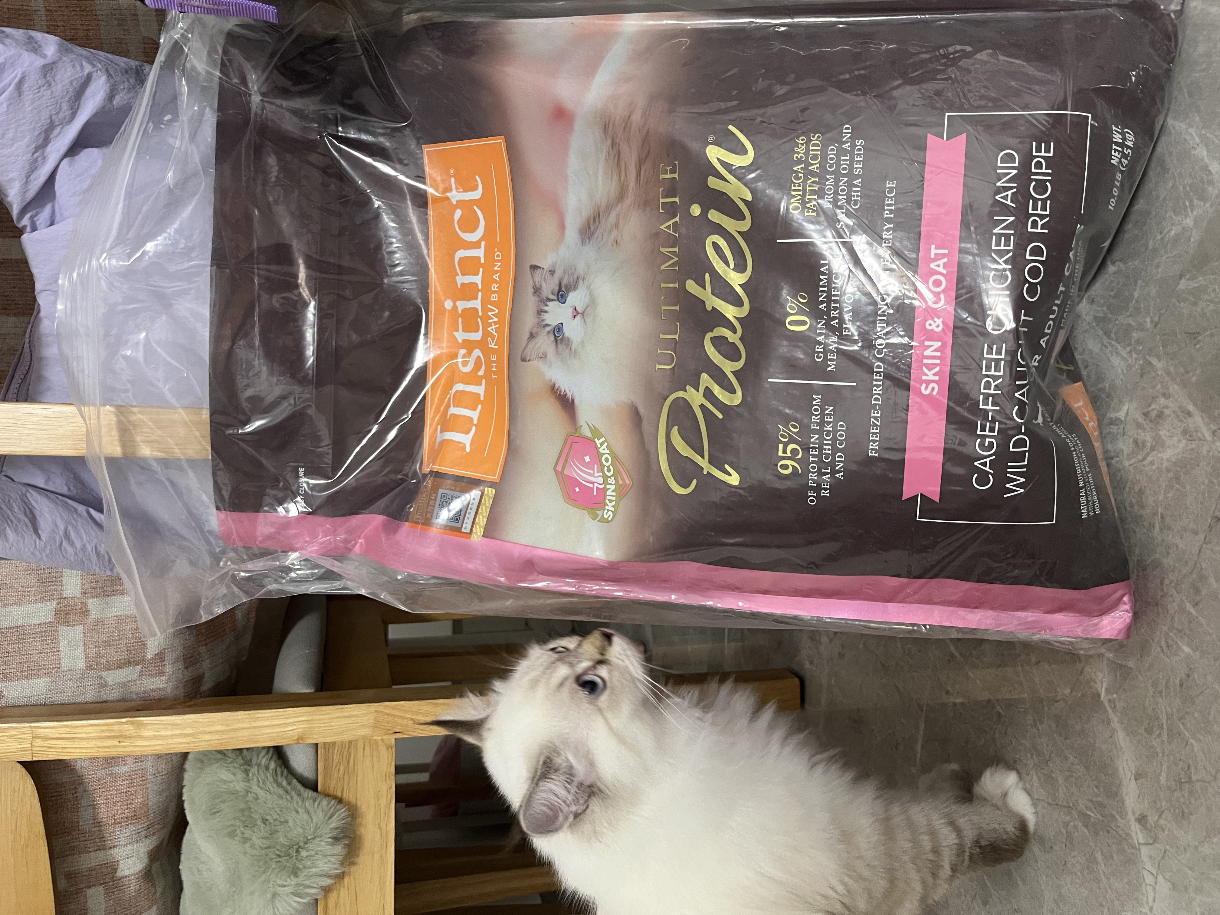 instinct天然百利猫粮优质高蛋白护肤美毛鸡肉全猫粮10磅/4.5kg 实拍图