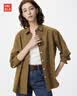优衣库全棉衬衫/长袖女装衬衣休闲通勤外套新款482828 491294 491294/35浅褐色 L 实拍图