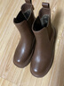 他她（TATA）焦糖布丁烟筒靴女靴子厚底加绒秋冬短靴切尔西靴WAQA2DD4 啡色（绒里） 37 实拍图